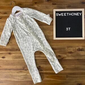 SweetHoney Dreamer Pajamas - Vintage Ornaments Sage 3T